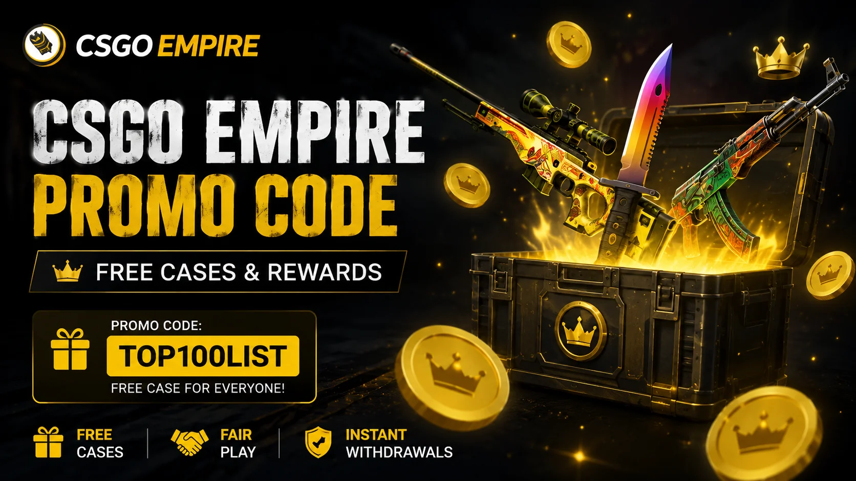 CSGOEmpire promo code offer for free CS2 cases