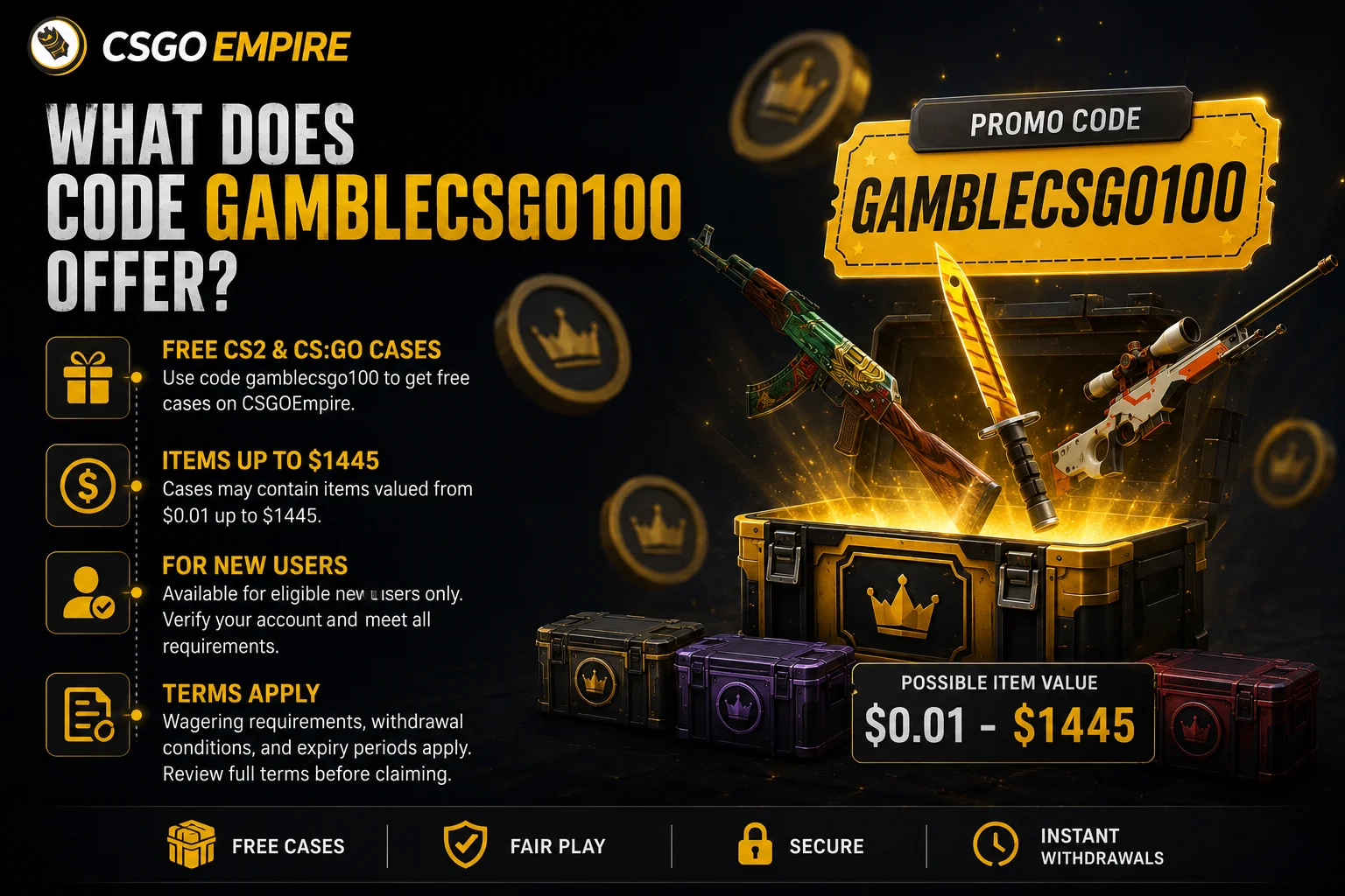 CS2 weapon cases and skins on CSGOEmpire